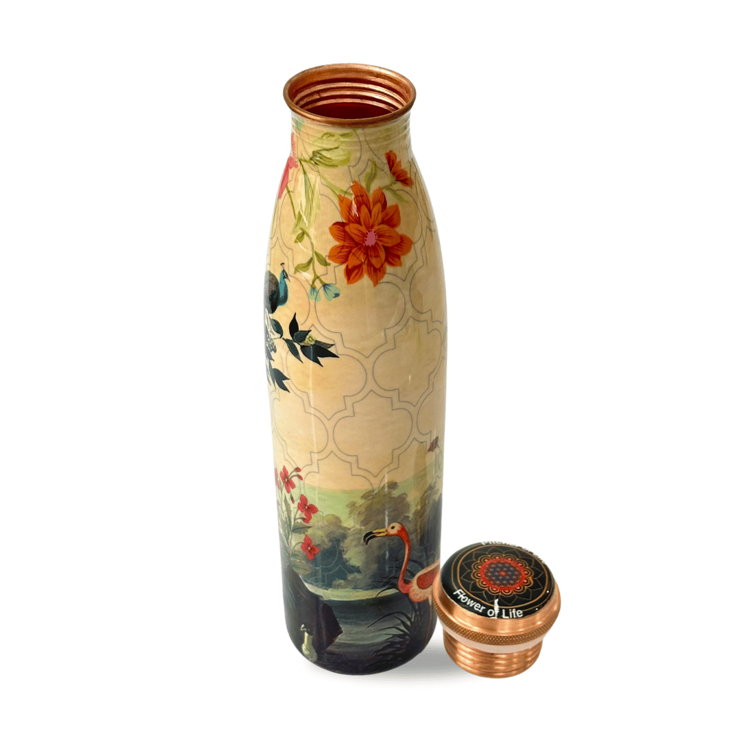 Flamingo Design Copper Water Bottle Structure