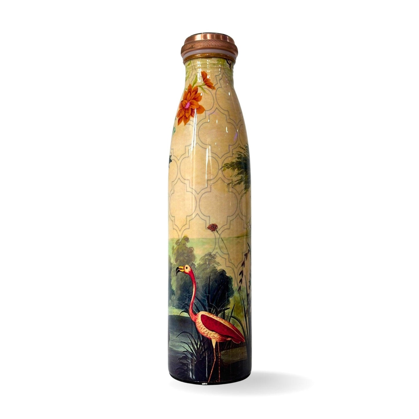 Flamingo Design Water Copper Bottle
