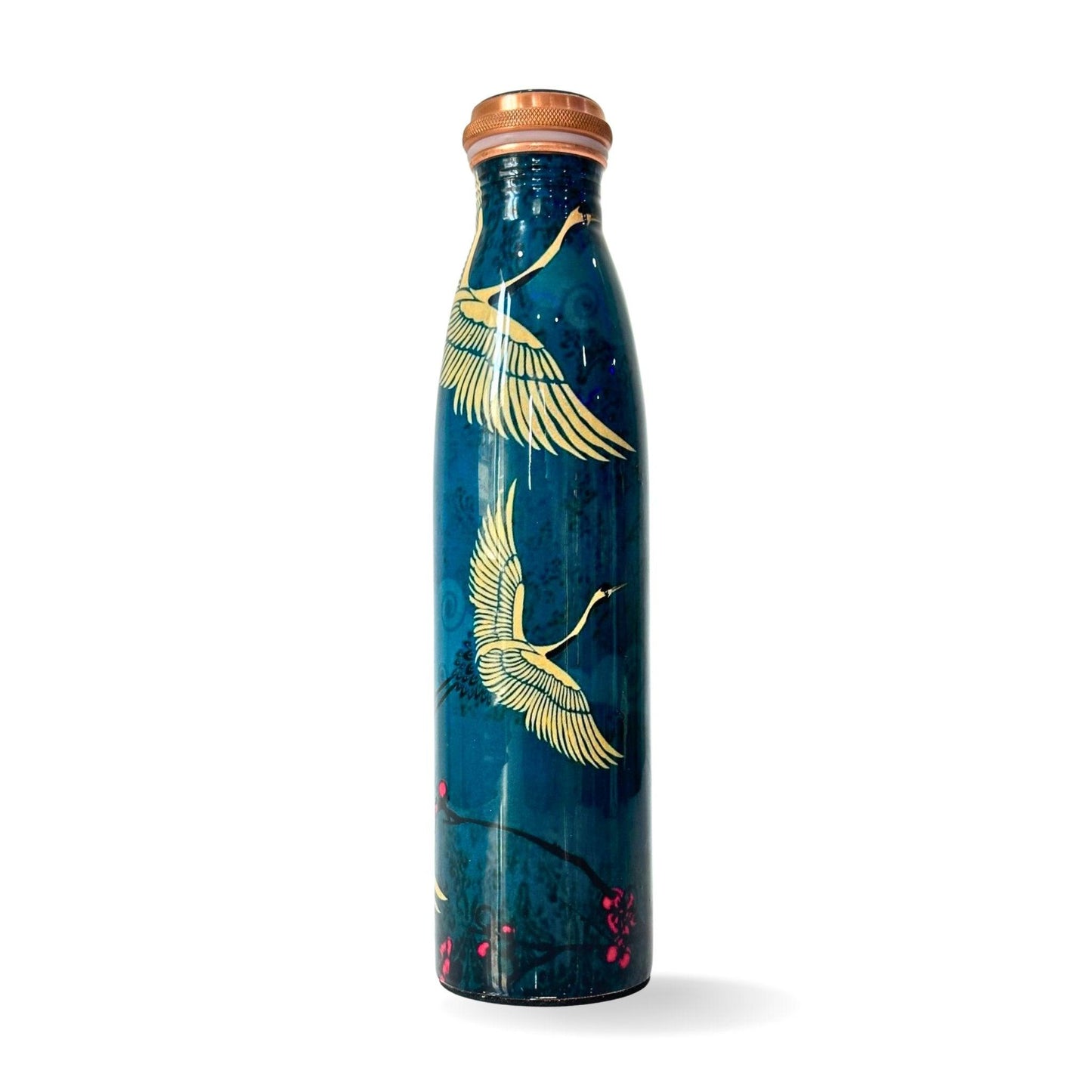 copper bottle igrets bird design