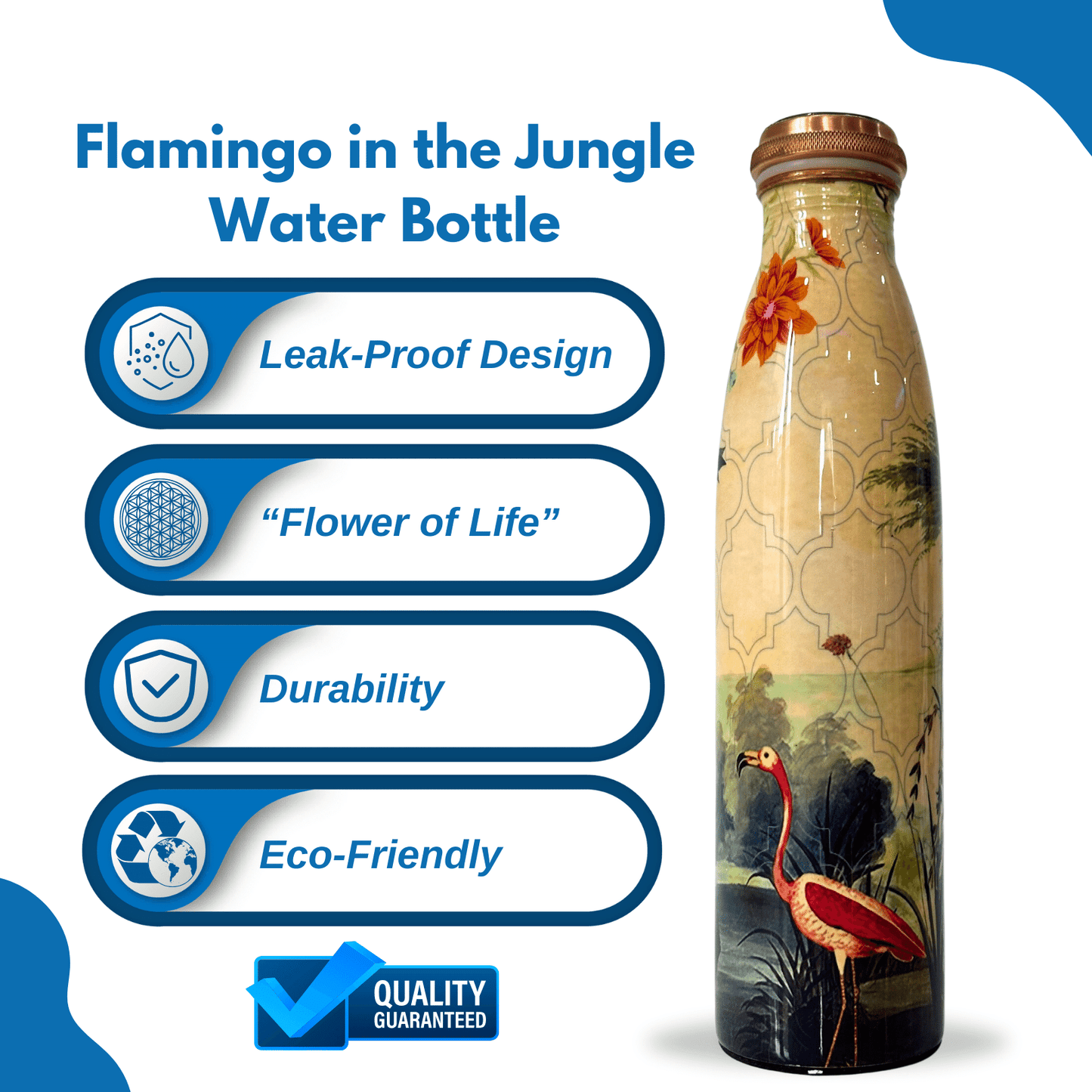 Flamingo Copper Water Bottle Feature