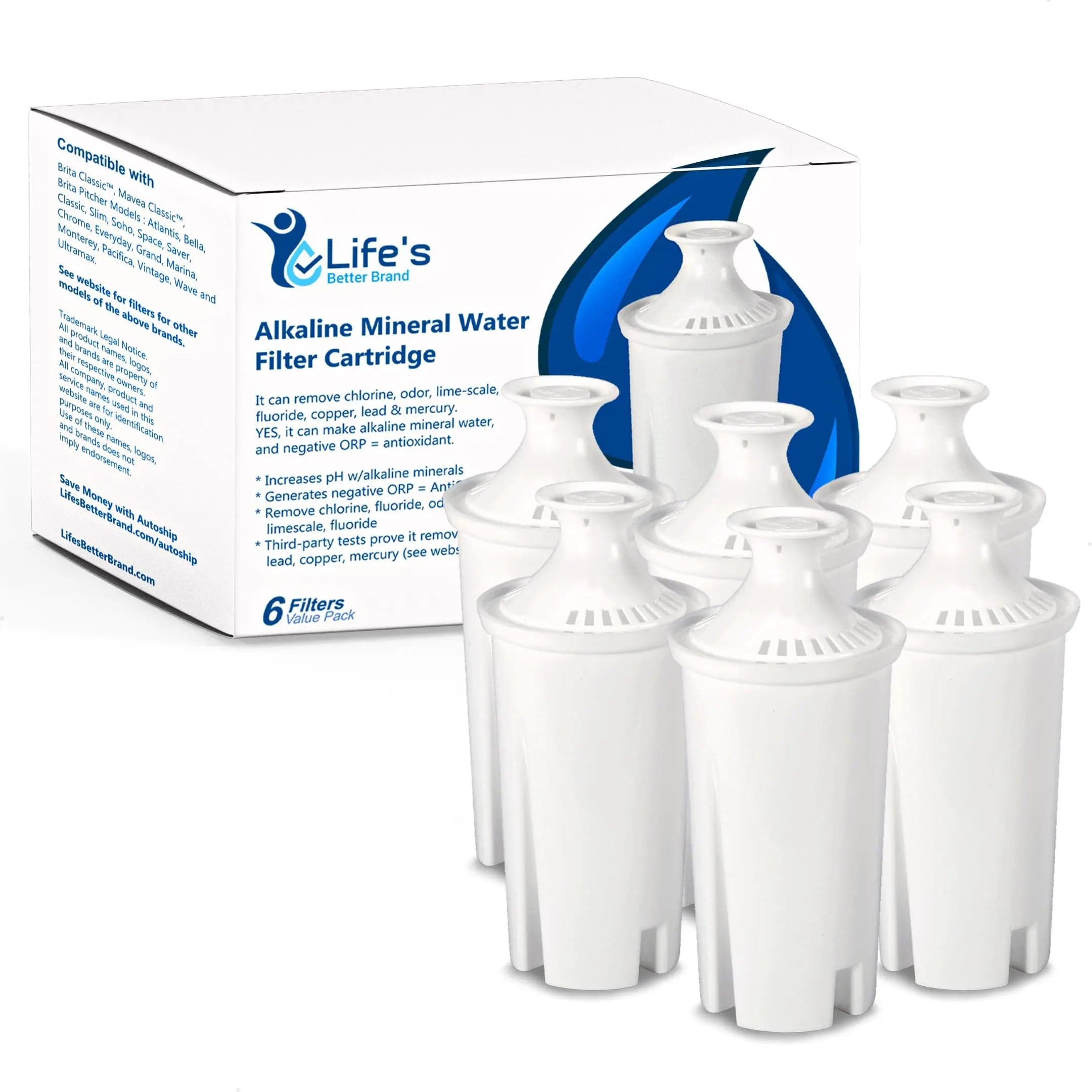 6-Pack box with six cartridges