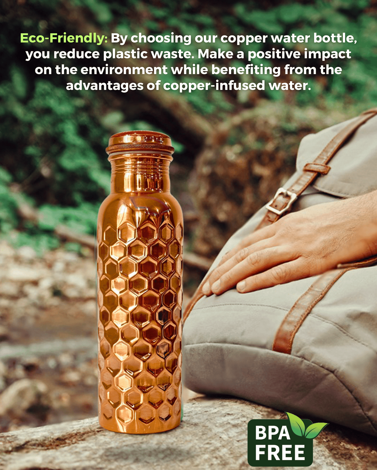 Lavish Design Pounded Drop copper Water Bottle