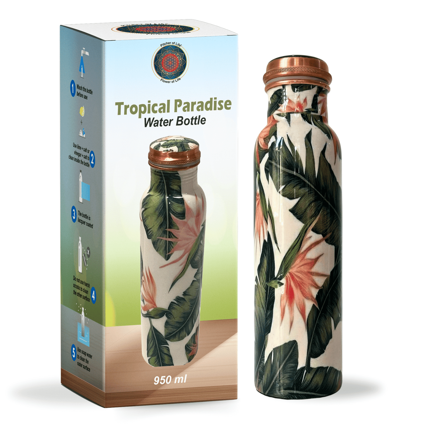 Tropical Paradise copper Water Bottle